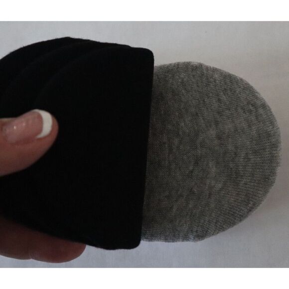 MeMoi MP058 Women Sz 9-11 Black/Gray/White Hi-Cut Cotton Blend Shoe Liners 7-Pck - Picture 4 of 8